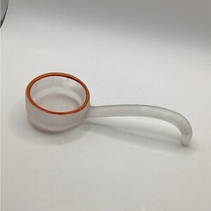 Frosted Depression Glass Ladle Mayo/Sauce with Orange Rim Vintage